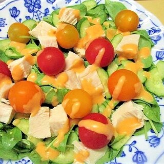サラダチキン・ほうれん草・トマトサラダ